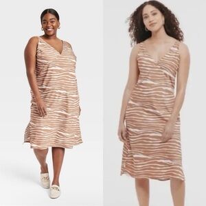 NWOT a new day Brown Zebra Striped Dress